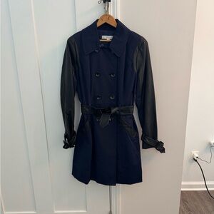 New York & Company Navy and Black Trench Coat